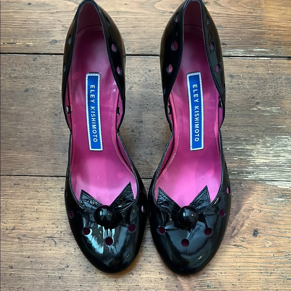 Eileen Fisher Black and Pink Heels with Elegant Appeal